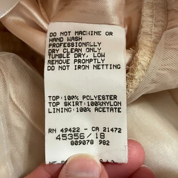 VTG Jessica McClintock Satin Tulle Dress, Embroidered, Flower Girl Dress, 10 - Picture 8 of 14